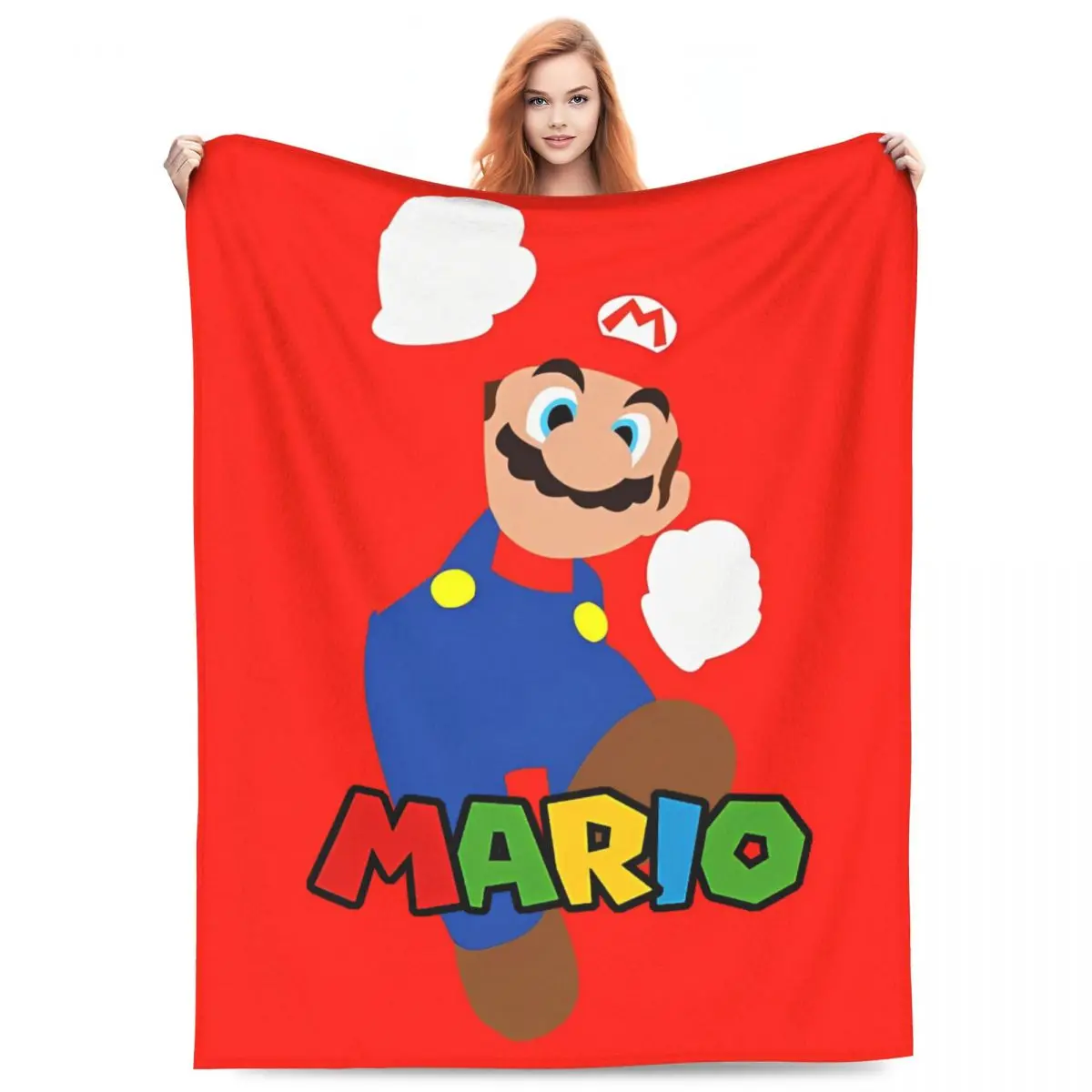 Cartoon M-Marioes-Bros Blanket Fleece Spring/Autumn Portable Super Warm Throw Blanket for Bedding Travel Bedding Throws