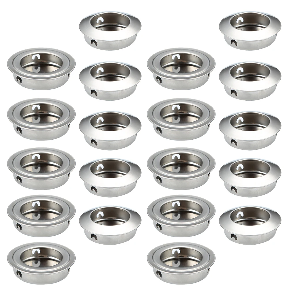 

40 Pcs Invisible H les Stainless Steel Wardrobe Pulls Flat Ring Door Flush Embedded Hardware Practical Function