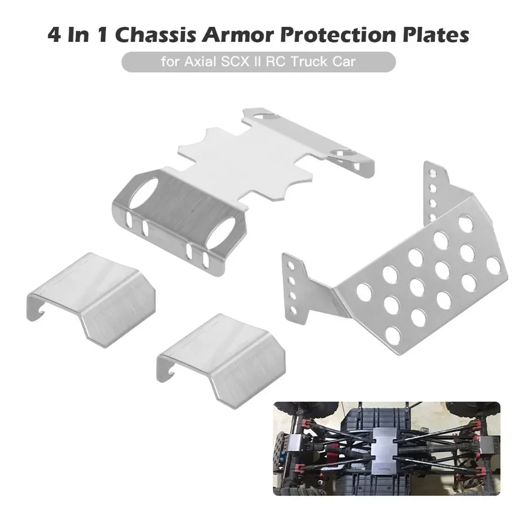 Placa protectora de eje de armadura de chasis de Metal para 1/10 RC Crawler Axial SCX10 II 90046 90047 90059 90060 piezas de mejora