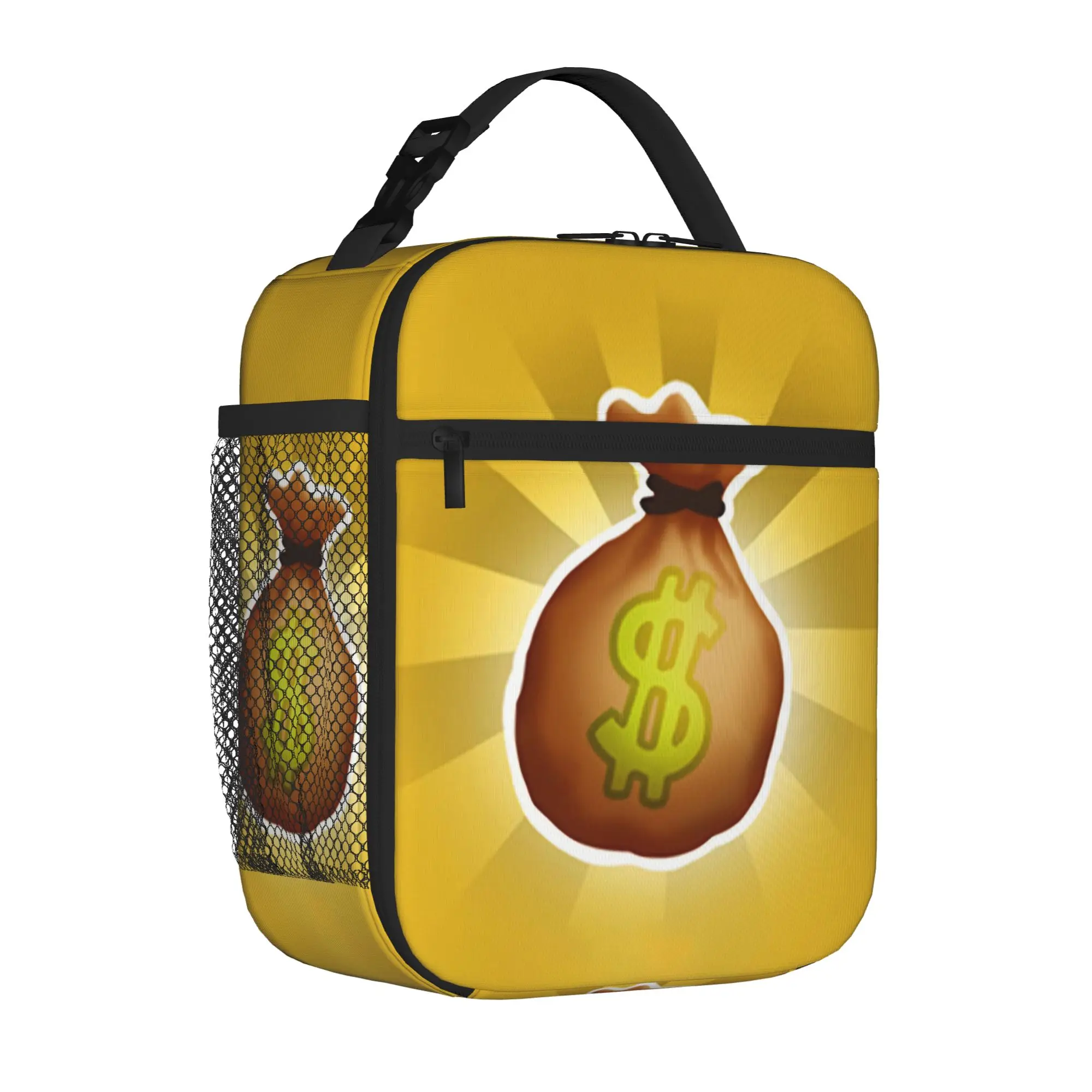Wobbly Life Money Bag Sandbox Game Tote Thermal Cooler Bag Cartoon Reusable Insulated Lunch Bags Unique  Storage Box For Travel