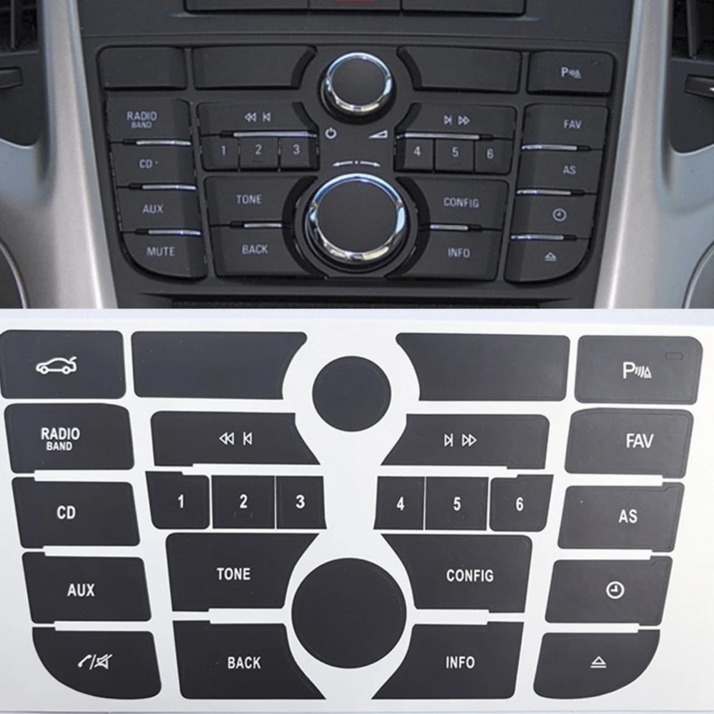Climate Radio Control Panel Repair Stickers for Buick Excelle CD Audio Button Repair Decals for OPEL ASTRA J for Vauxhall Astra