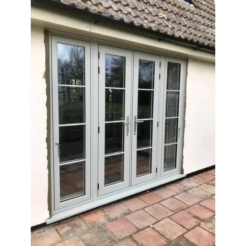 Custom Exterior Door Soundproof Aluminum Framed French Casement Patio Door System Double Glazing Glass Sunrooms Houses Doors