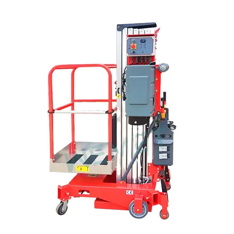 4-14 متر سلم كهربائي عمودي الصاري رفع المحمولة سلم هيدروليكي سبائك الألومنيوم رجل رافع منصة