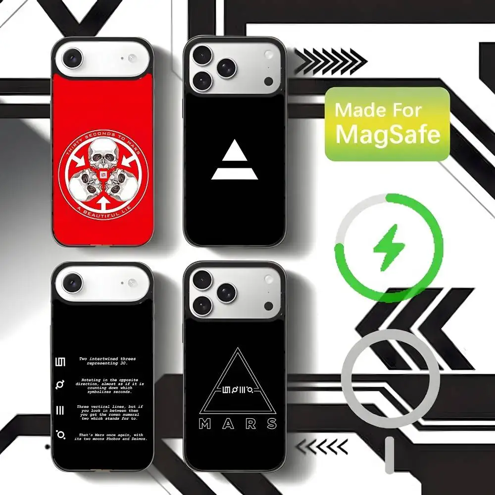

Thirty Seconds To Mars 30stm Phone Case For iPhone 17,16,15,14,13,12,11,Pro,Max,Plus,Mini,E Magnetic Magsafe Wireless Charging