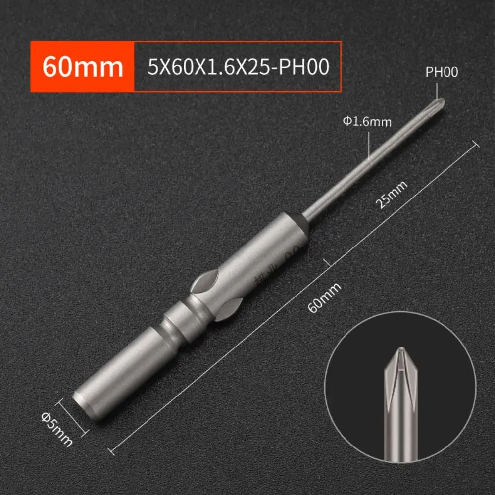 Length 60mm Screwdriver Bit Multiple Sizes High Hardness Magnetic Screwdriver Bit No Slipping S2 Material