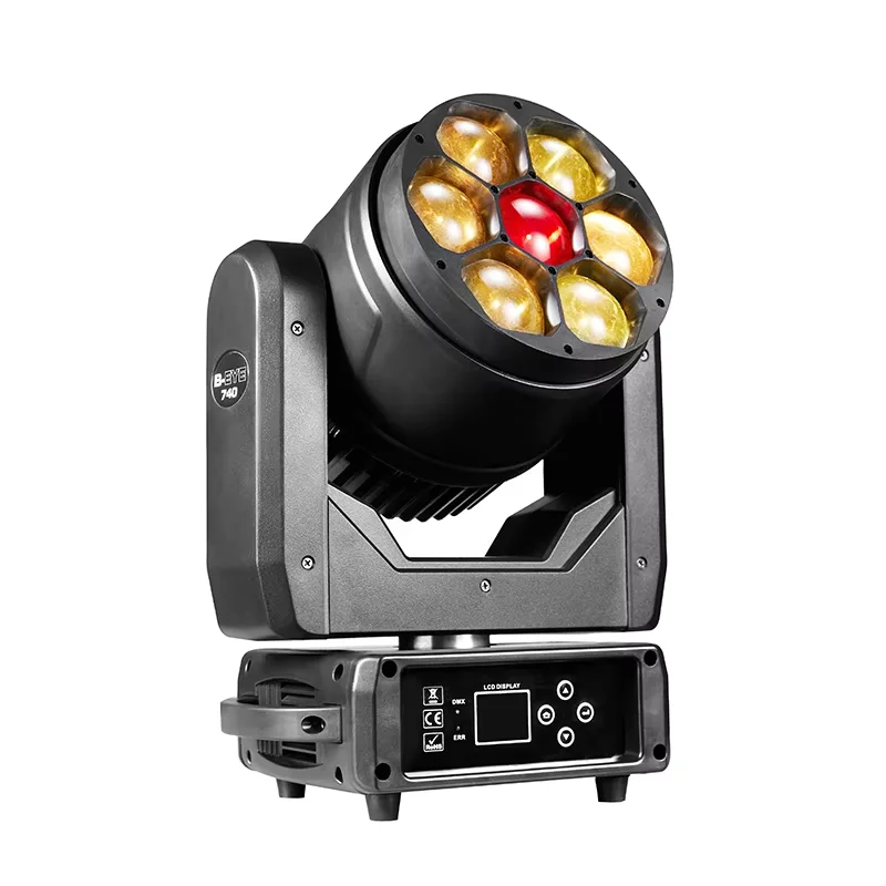 

High Power 7*40w LED Moving Head Light Mini Bee Eye Disco 4 in 1 Wash Rotation Effect RGBW Full Color Led Dj Lighting for Sale