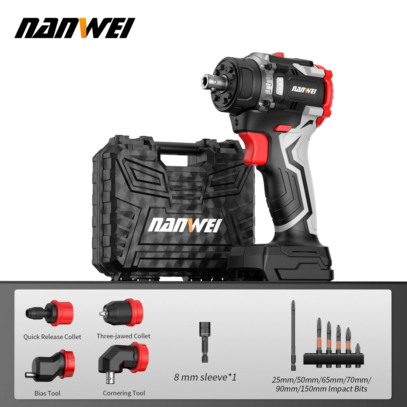 NANWEI 16.8V/20V Multi-function Brushless Li-Ion Drill DIY Home Use Electric Screwdriver (with Quick Change Fixture)