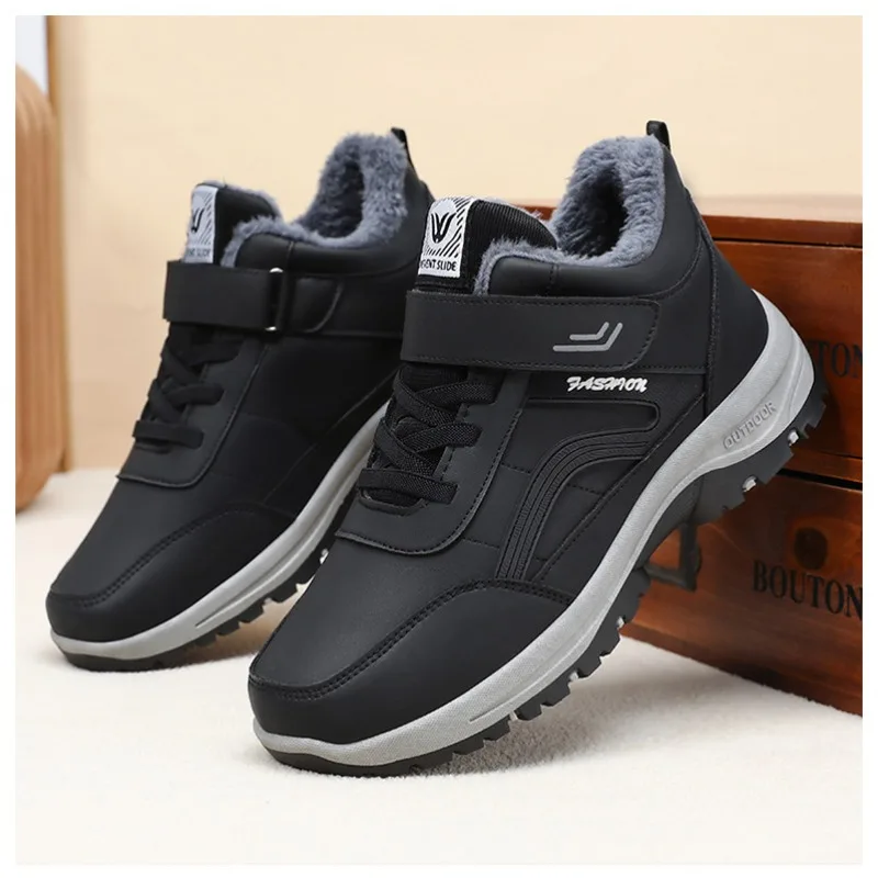 2026 Snow Boots for Men Casual Winter Shoes Platform Non-slip Warm Fur Ankle Boots Plush Combat Outdoor Hiking Motorcycle Boots view 3