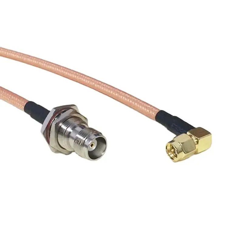 RF Coaxial Cable RG142 TNC Female Bulkhead Nut Switch SMA  Right Angle Male Plug Pigtail  50CM 20