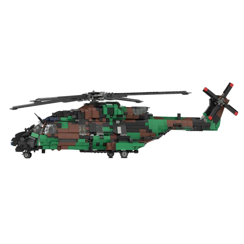 MOC Militare NHIndustries NH-90 Aerei da trasporto tattico Building Blocks Modello Mattoni tecnici Assemblaggio Giocattolo Set regalo per bambini fai da te