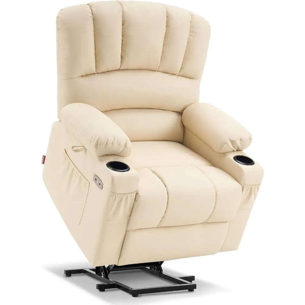 Power Lift Recliner Chair Sofa with Massage and Heat for Elderly People, Cup Holders, USB Ports, Side Pockets, Christmas Gift