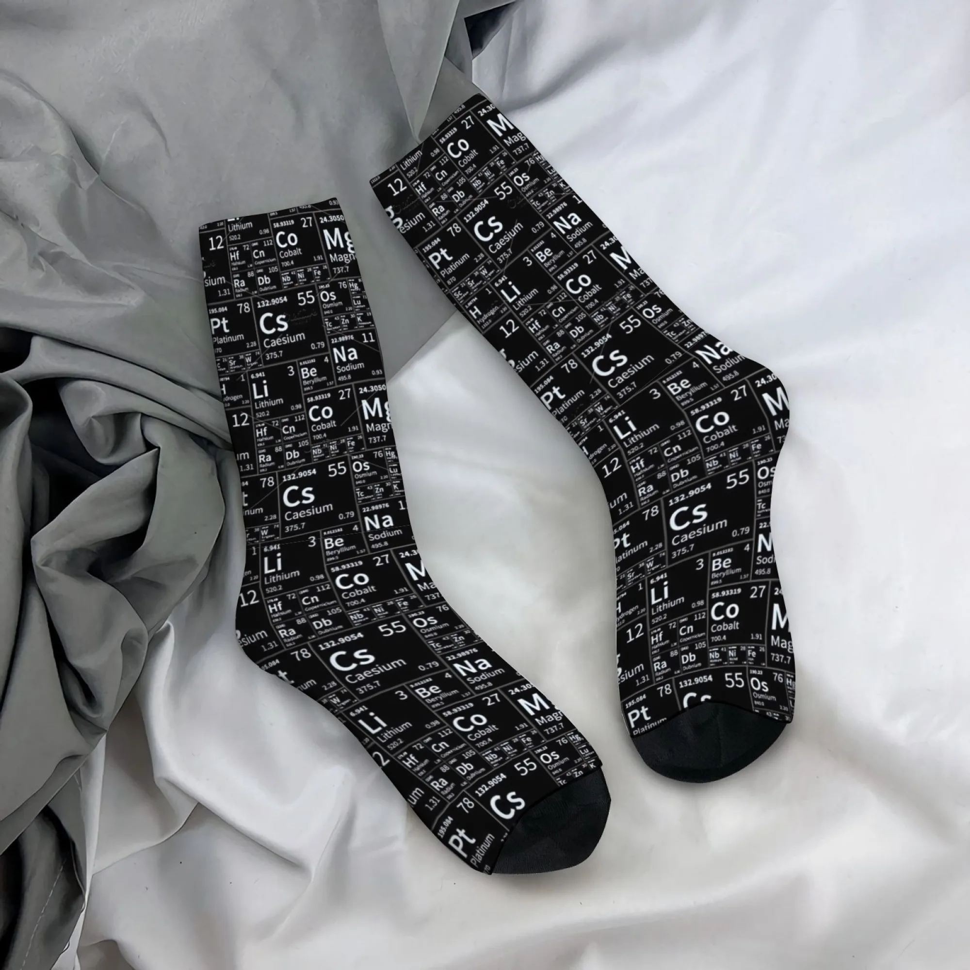 

Harajuku Retro Scientific Periodic Table Print Men's Socks - Novel and Crazy Street Style Casual Socks - Party and Holiday Gifts