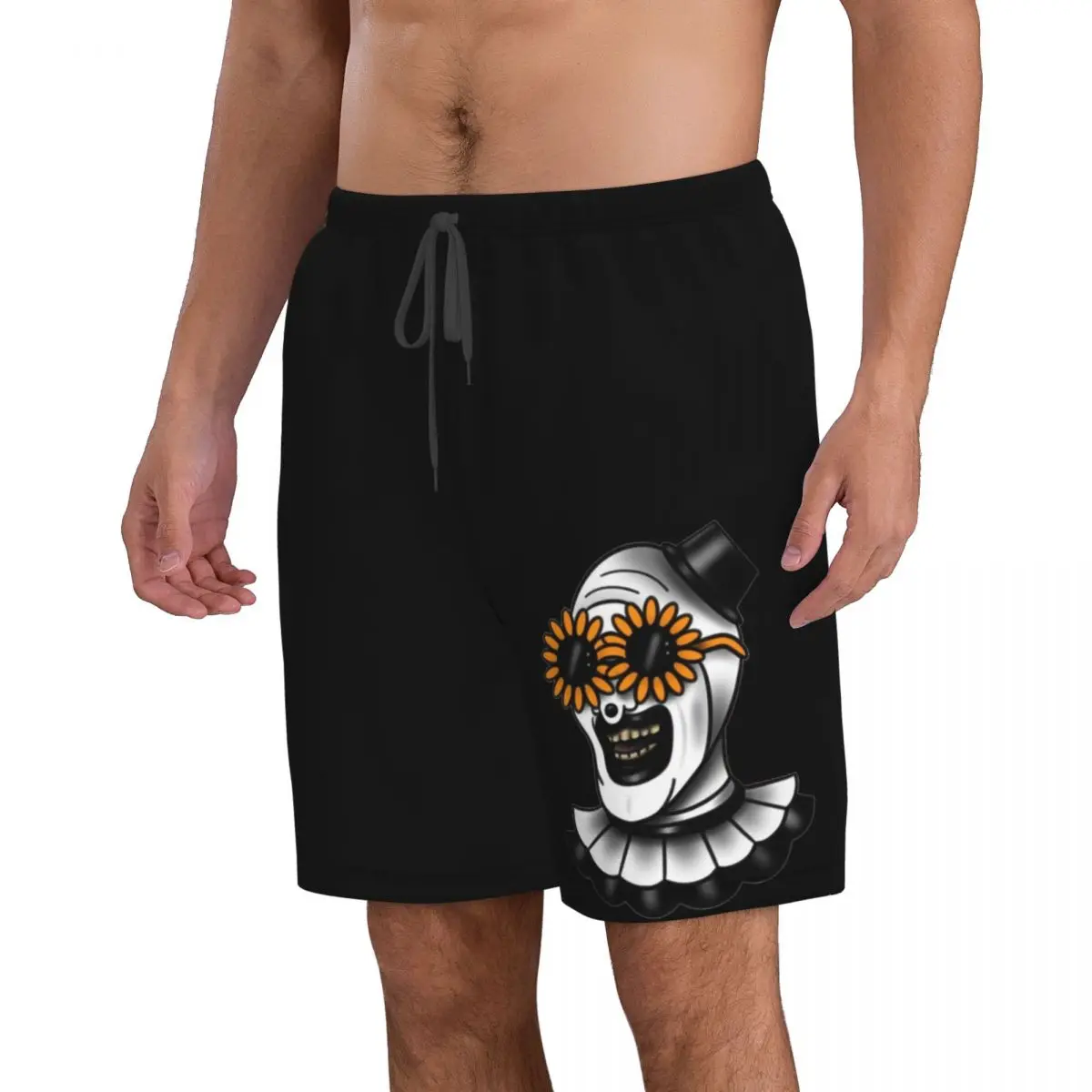 Men Art The Clown Terrifier 2 Sunflower Sunglasses Sport Beach Shorts Summer Beachwear Borad Shorts Swimming Trunks