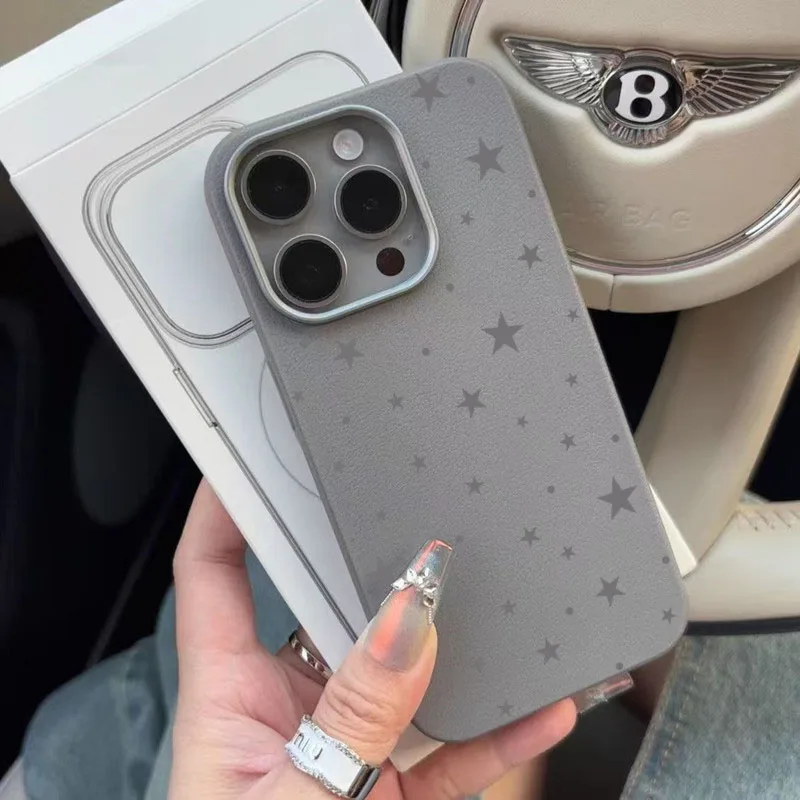 Ins coreano tela cheia cinza estrelas caso para samsung s25 ultra s24 s23 s22 s21 fe plus a56 5g a36 a26 a16 a55 a54 a53 capa macia