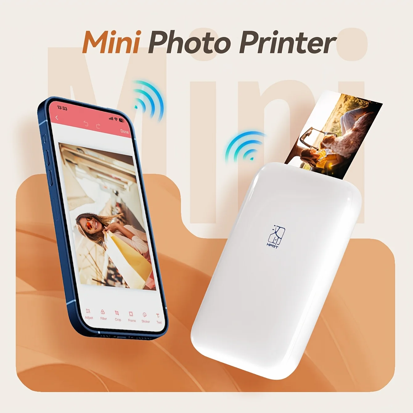 HPRT MT53 Color Photo Printer 2x3 Inch Portable Pocket Printer Bluetooth Mobile Handheld HD Mini Printing Machine For Take A Photo Print It