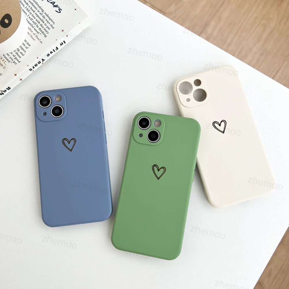 Luxus Flüssigsilikon Liebe Herz Handyhülle für Samsung Galaxy A73 A21S A72 A71 A31 A51 A33 A41 A50 A70 A13 Soft Cover – Detail 2