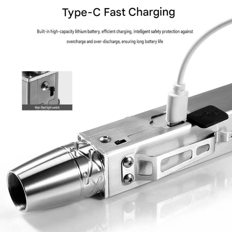 4 Light Settings Jewelry Flashlight Stainless Steel Frame Handy For Mineral Assessment 