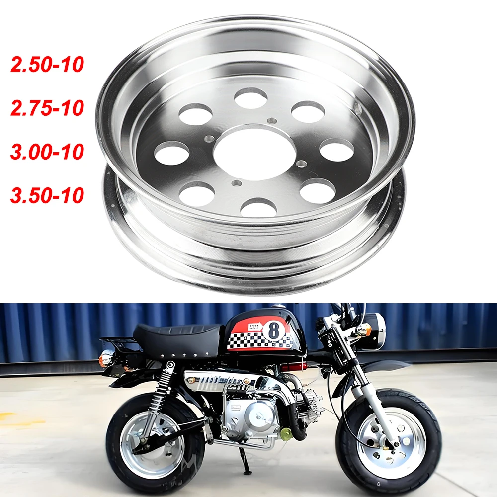 

1 pcs 10 inch wheel vacuum rims Aluminium alloy hub For bike motorcycle Parts 2.50-10 2.75-10 3.00-10 3.50-10