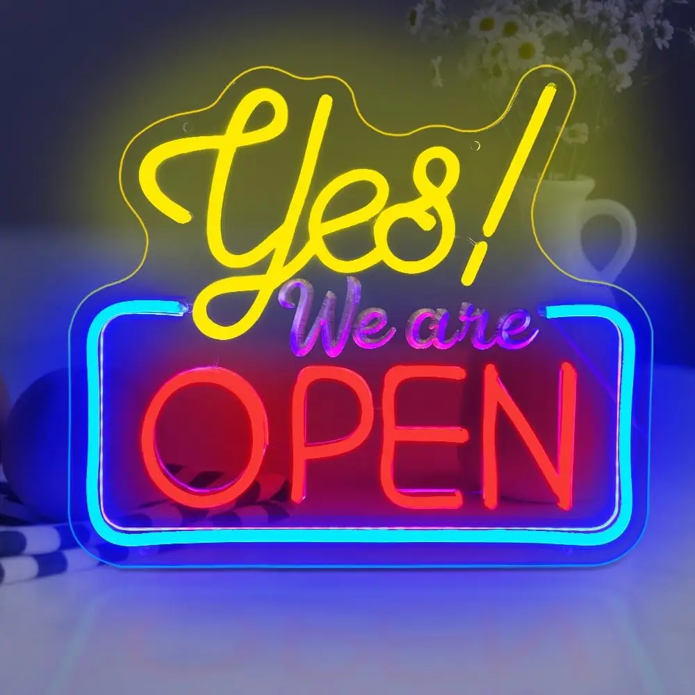 

OPEN Neon Sign for Business LED Neon Light Sign Dimmable Advertisment Board for Bar Store Coffee Shop Hotel Window Outdoor Decor