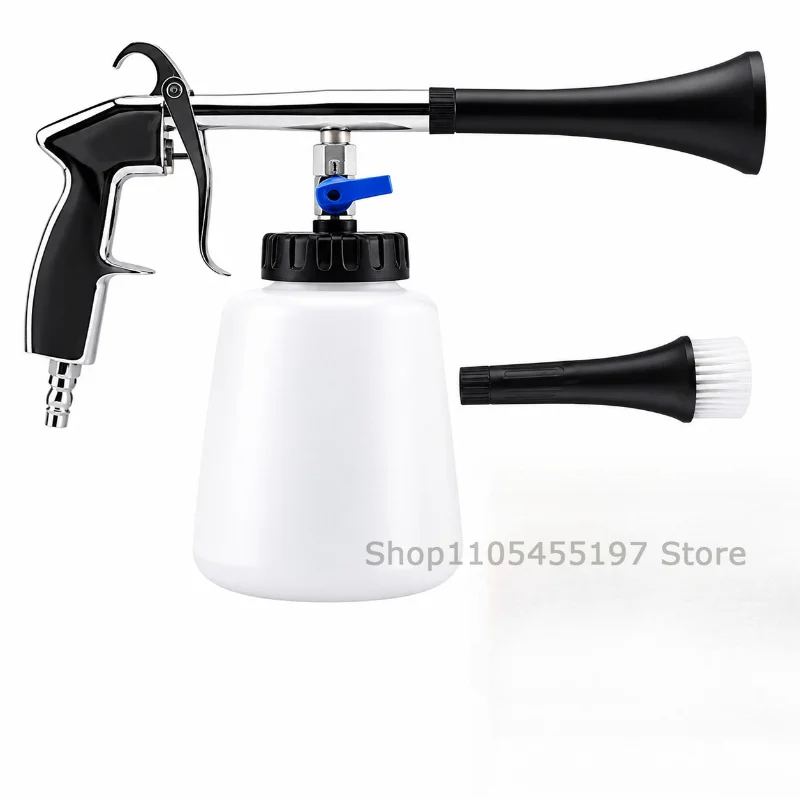 Handheld High Pressure Air Duster Car Interior Cleaning Gun Pneumatic Tornado Cyclone Dust Blower for Auto Detailing with Brush