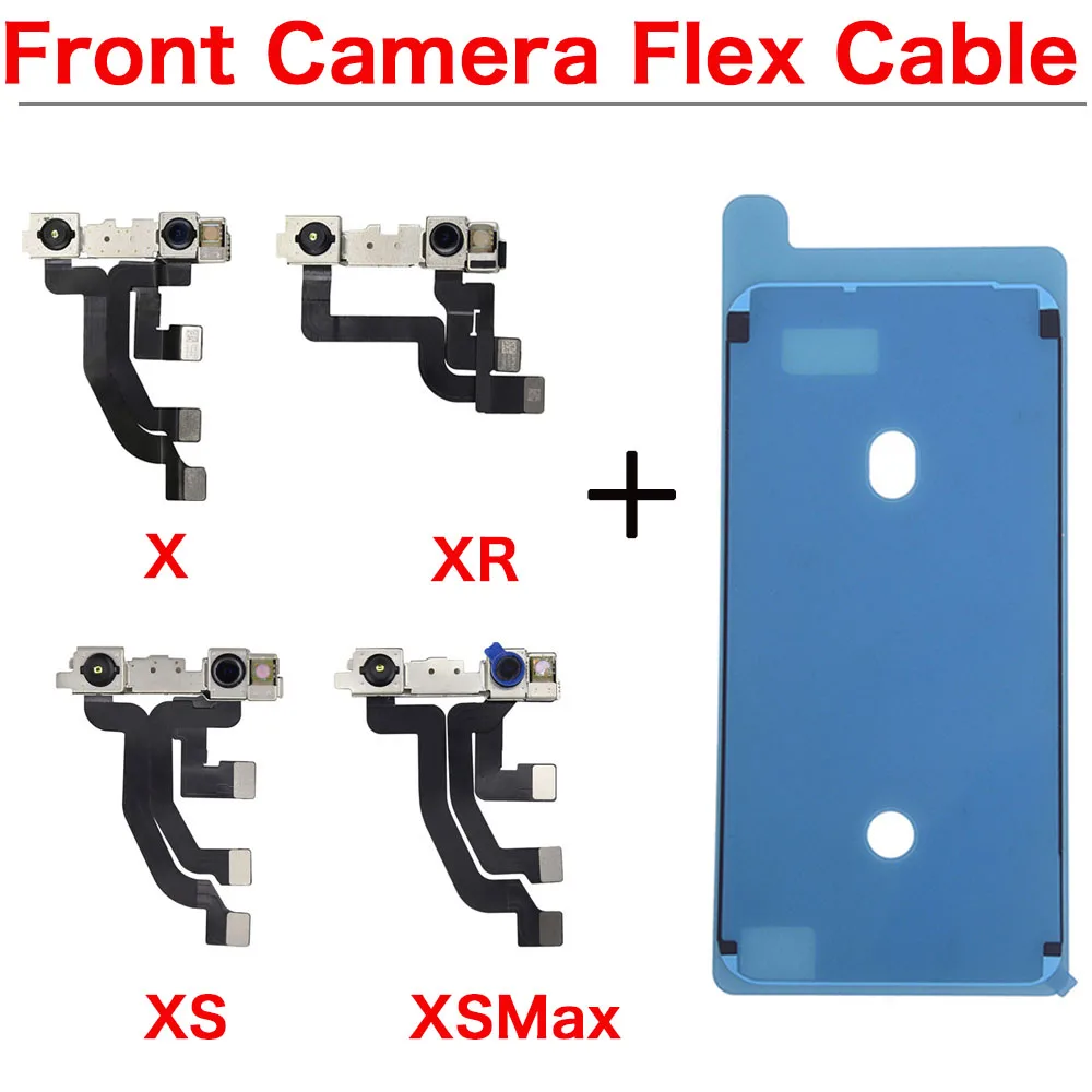 Front Facing Camera Flex Cable For iPhone X XR XSMax NO Face ID  With LCD Waterproof Sticker Replacement Parts