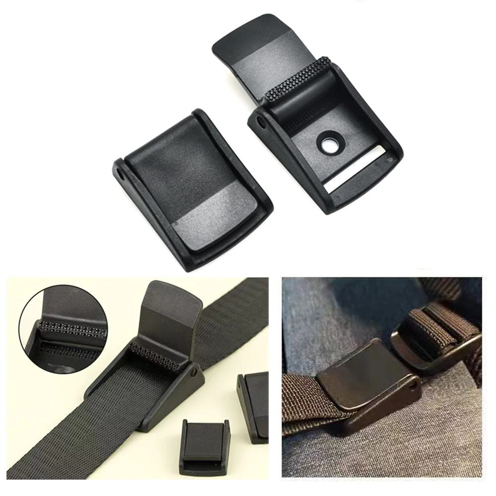 15mm 20mm 25mm 32mm 38mm 50mm Cam Buckles Plastic Black Toggle Clip Molle Tactical Backpack Straps Belt Bag Parts Accessories