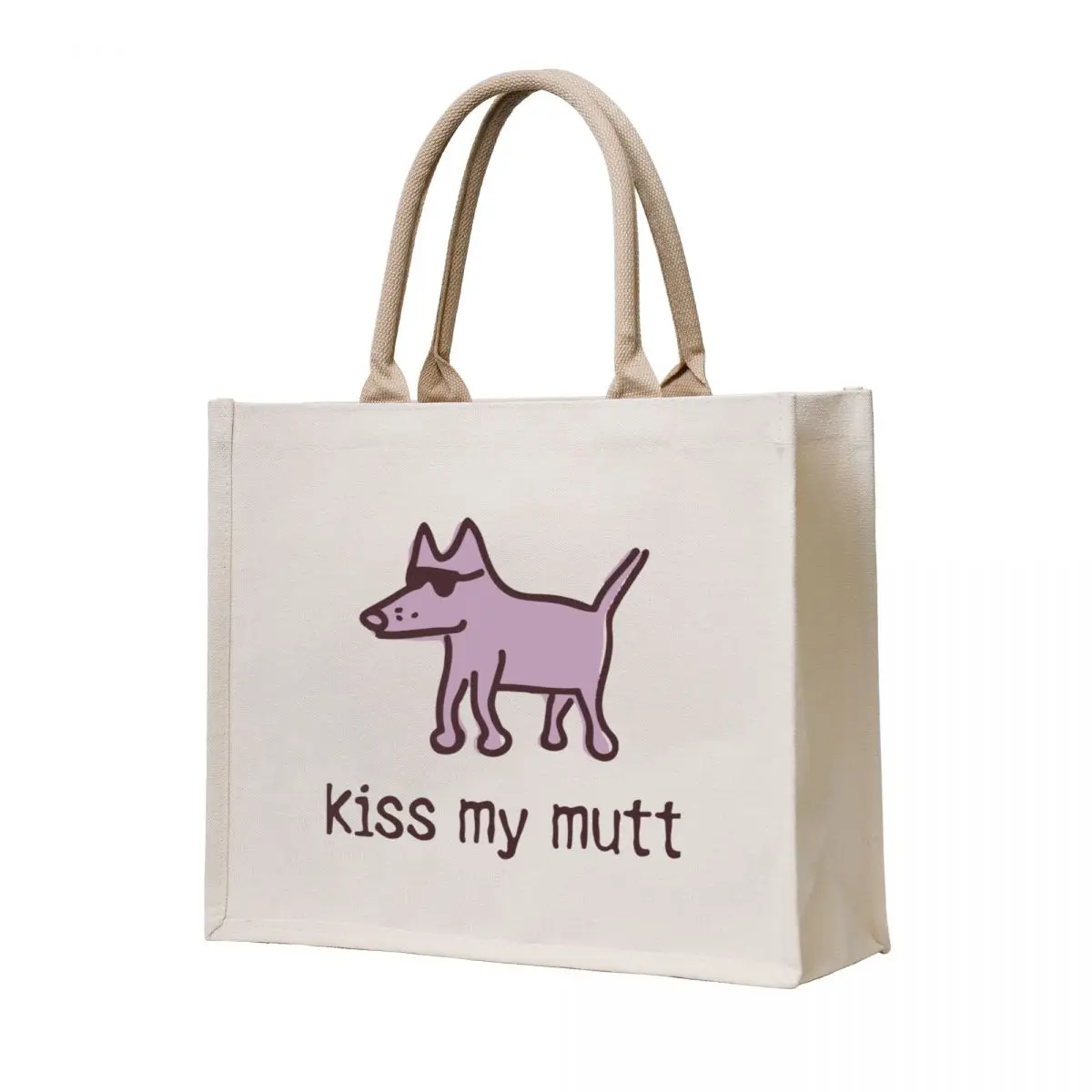 

Kiss My Mutt Funny Dog Pun product Tote Bag hand bag ladies handbag reusable shopping bags Reusable bags