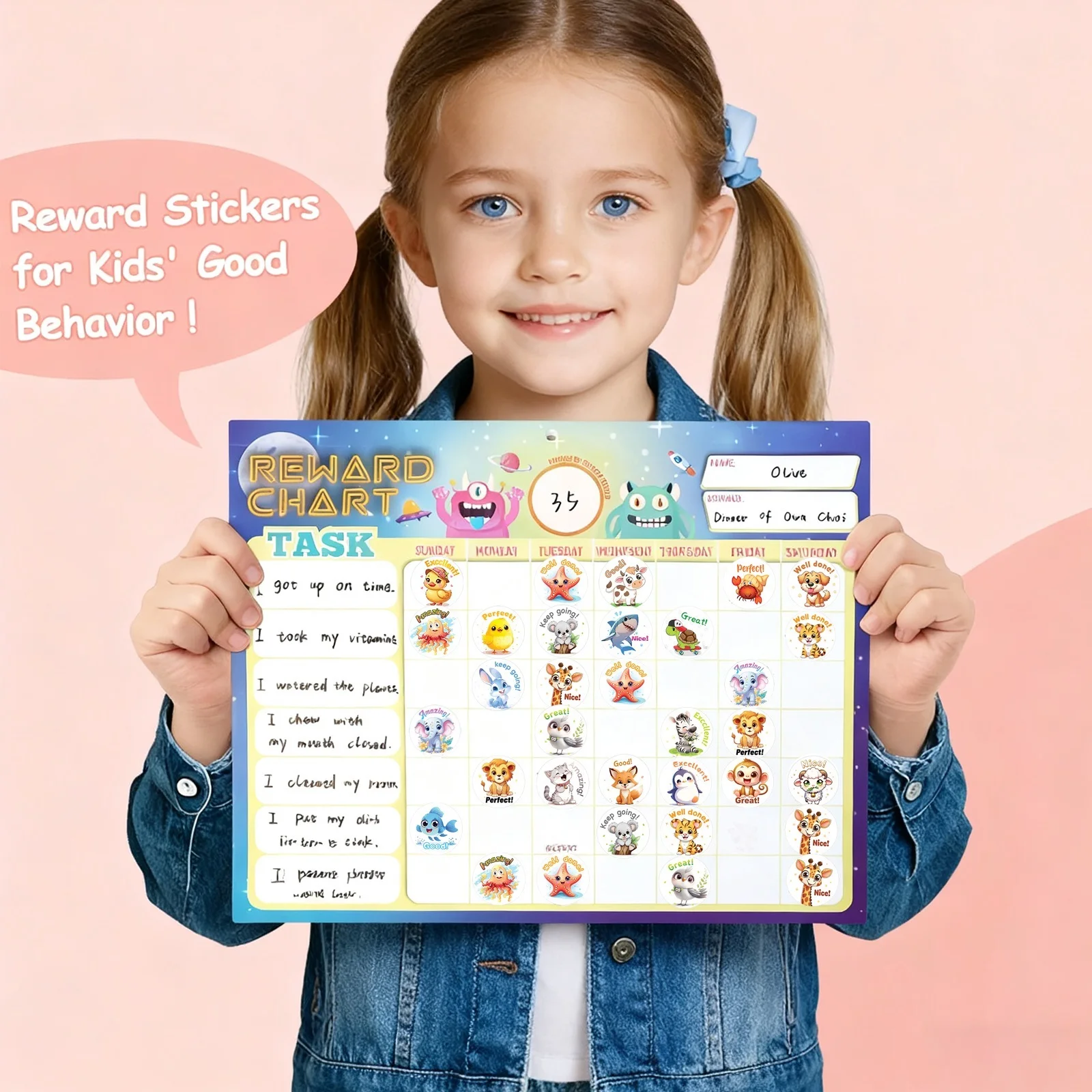 

3 Rolls/1500pcs Cartoon Animal Teacher Reward Stickers for Kids, Party Decoration Stationery Sticker for School Classroom Home