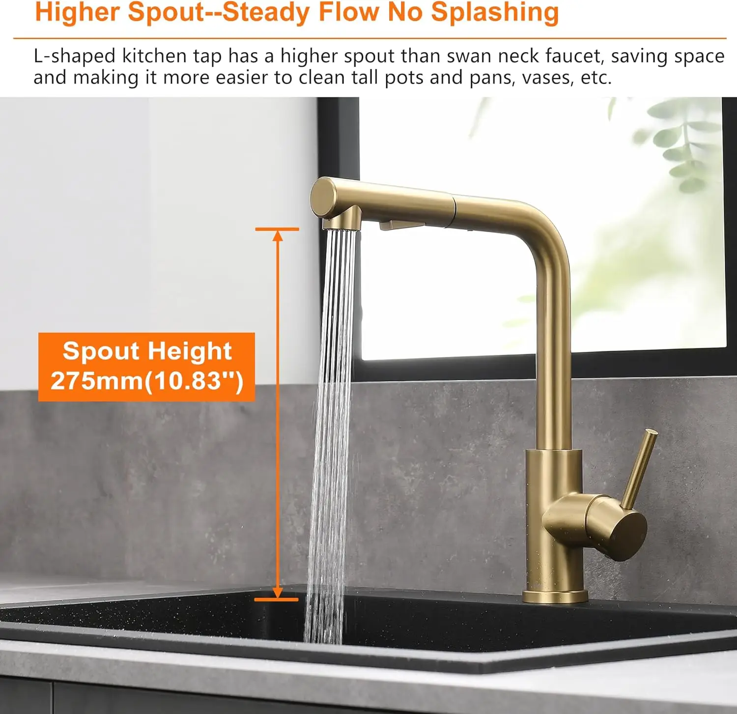 Brushed Gold Touch Kitchen Sink Faucets Hot Cold Pull Out Kitchen Sink Mixer Tap Stainless Steel Touch on Kitchen Faucets