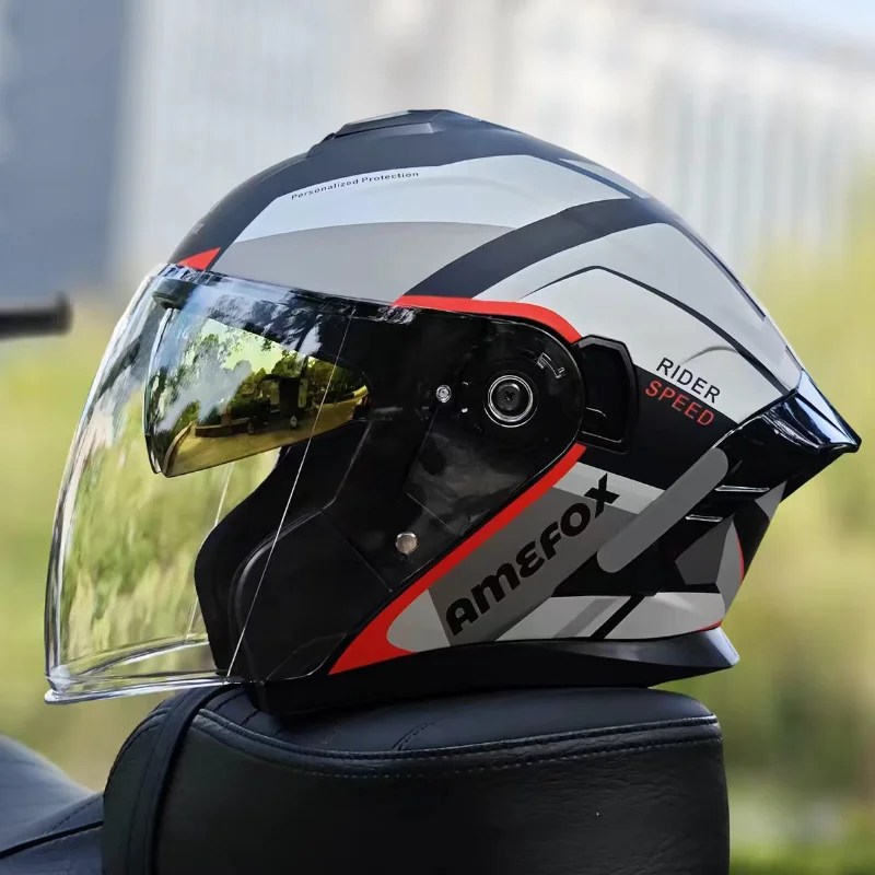 Hot DOT Motorcycle Dual Visor Flip Up Modular Full Face Helmet Anti-fog Street Bike Racing Helmet for Women, Men, 2 Colors