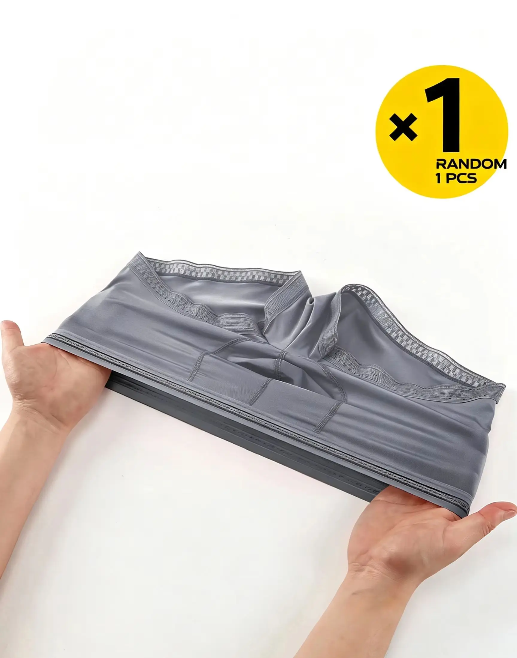 Men Ice Silk Boxer Briefs, Soft Breathable Underwear for Men,  Random 1 Pcs, Comfort Daily Wear Underpants