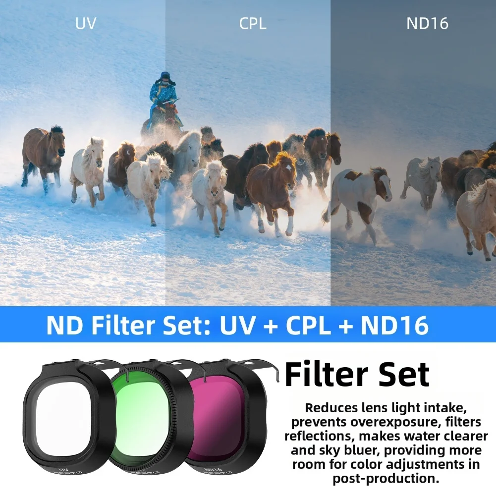 ND CPL UV Filter Set for DJI NEO2 Multi-Coated Optical Glass and Aluminum Alloy Frame Designed to Enhance Imaging