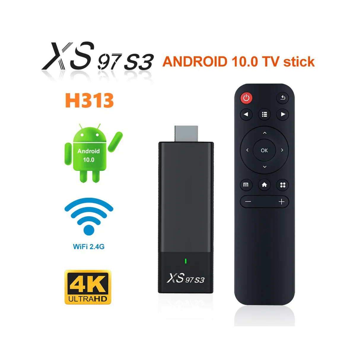 Приставка Смарт-ТВ XS97 S3 H313, Wi-Fi, Android 10