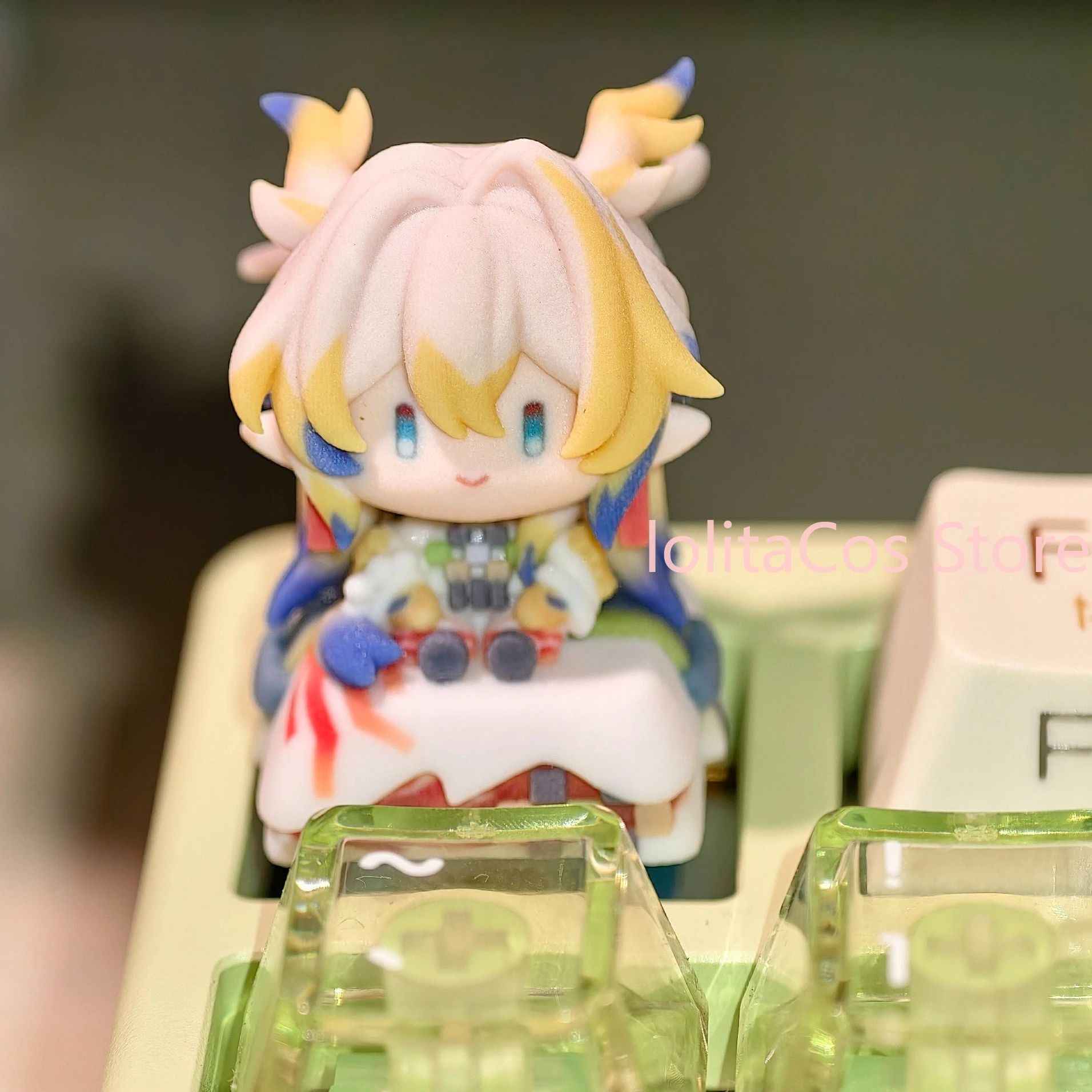 Arknights Shu SilverAsh Chongyue Zuole Kawaii Mini-Tastenkappe, mechanische Tastatur, Dekoration, Anime-Fan, Geburtstagsgeschenk, Weihnachten, Cosplay