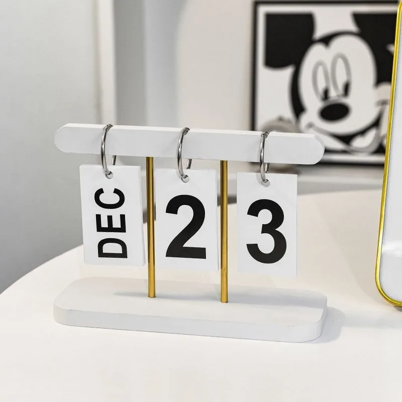 2026 Scandinavian Style Calendar, ABS Desktop Display with Modern Design, Office Home Decor & Instagram Aesthetic Gift