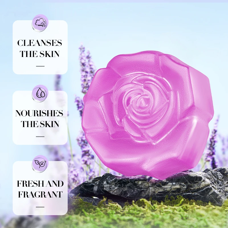 SADOER Lavender Facial Soap Face Wash Foam Facial Cleanser Whitening Moisturizing Anti Wrinkle Acne Body Bathing Soap