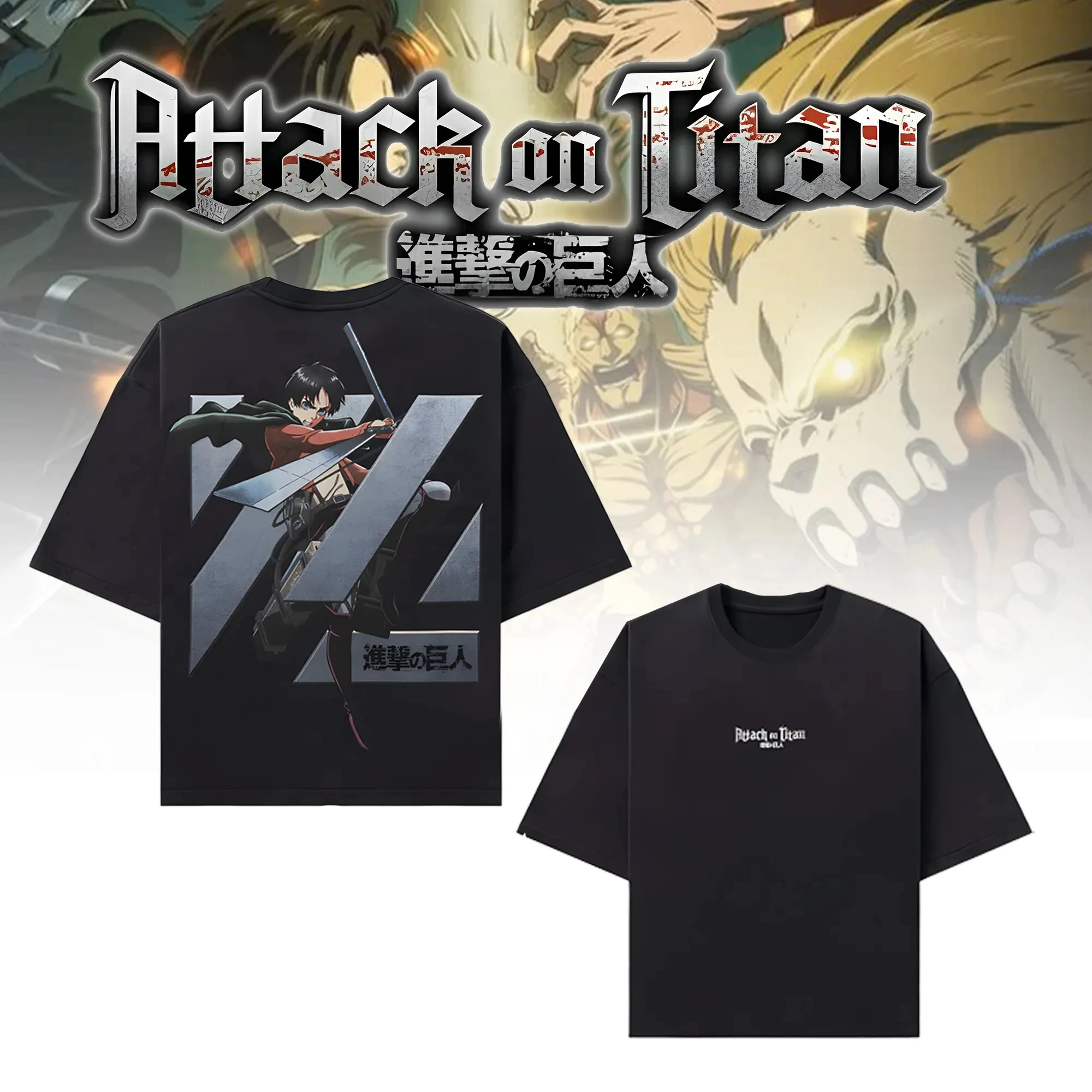 

Attack on Titan Animation Derivatives Eren Jaeger Printing Short-sleeved T-shirt Men's Women's 2025 Summer Fashion Street Top