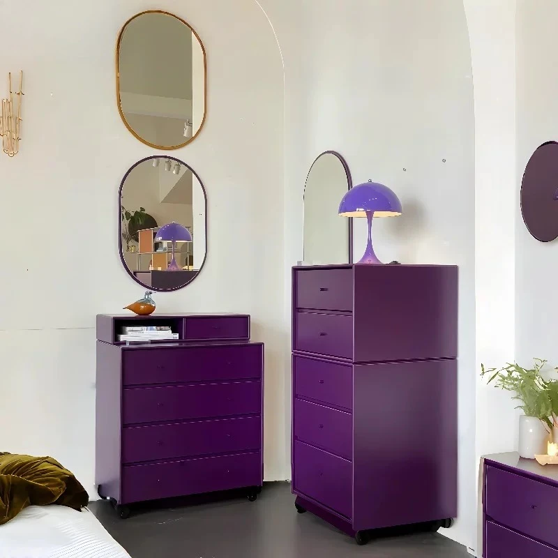 Dopamine Grape Purple Medieval Bucket Cabinet Living Room Bedroom Locker