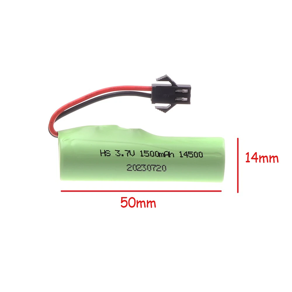 Original 3.7V 14500 1500mAh lipo battery For JJRC C2 D828 RC Car Parts SM-2P Plug For RC Stunt Dump Car Battery Toys Accessories