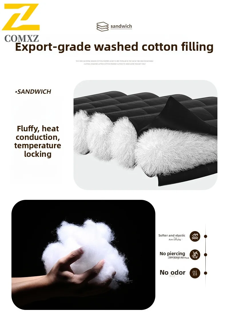 سترة قطن رجالية 2025 جديدة على الوجهين سميكة مقاومة البرد الدافئة البيسبول طوق سترة الملابس الشتوية في الهواء الطلق سترة قطن #4