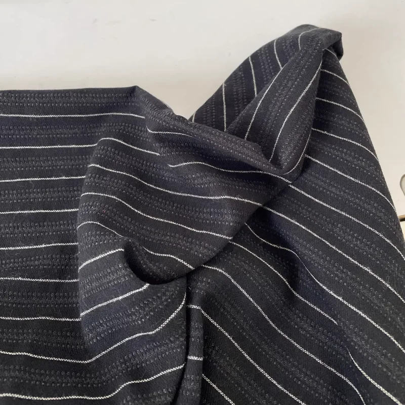 

Grey striped cotton fabric for blouse and skirt clothing handmade DIY fabric