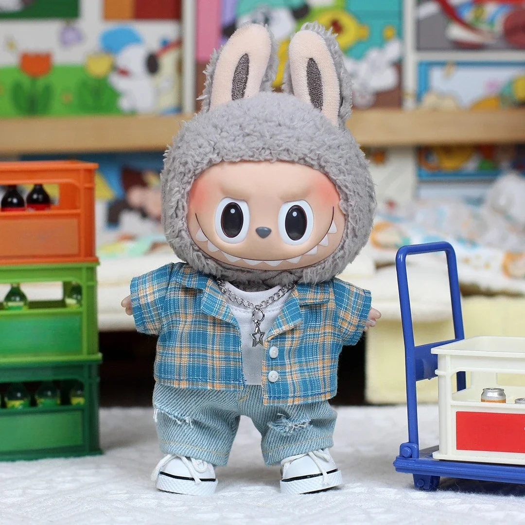 Fashion Set Mini Doll Clothes for 17cm Ropa Labubu High Energy Series for Labubu V2 V1 Essential for Travel with Shoes