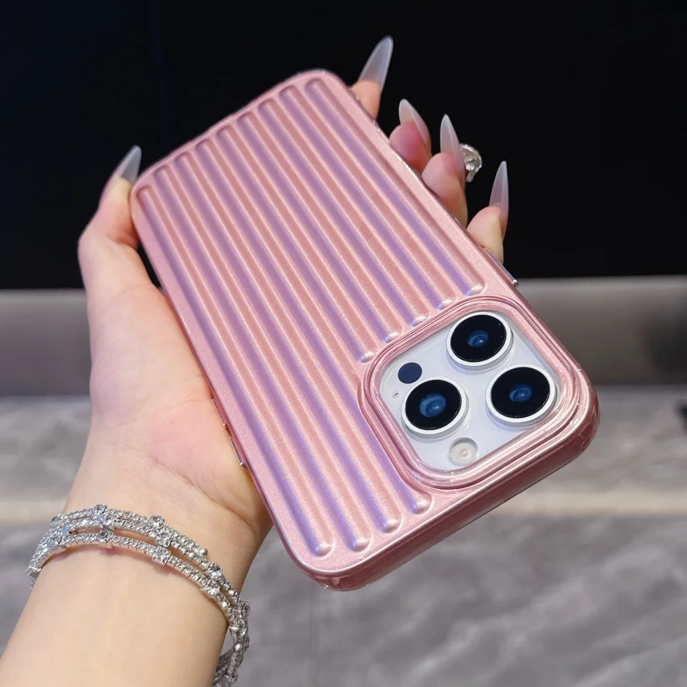 Vertical Stripe Frosted Bumper Case for iPhone 17 Air 16 16E 15 14 Pro Max Plus 13 12 11 SE4 Shockproof TPU Luxury Phone Cover - view 6