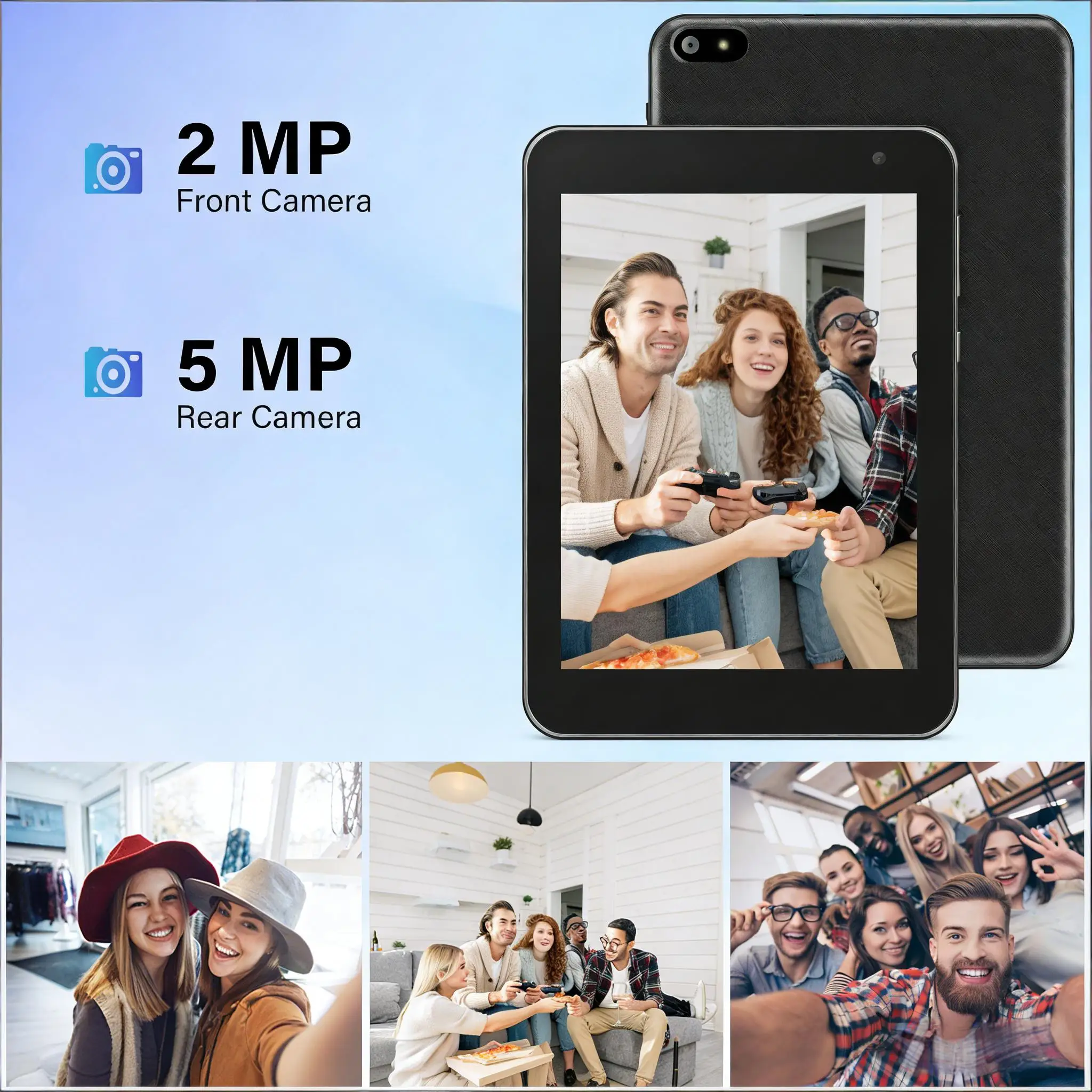 Paitanry 7 Inch Tablet PC Android 13 Quad Core HD IPS Display 4GB RAM 32GB ROM WiFi Dual Camera Portable Tab For Reading Video