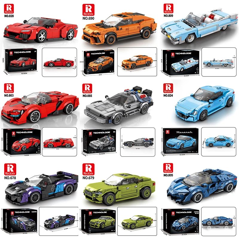 

Reobrix 1:24 спортивный автомобиль, родстер, строительные блоки, набор моделей, имитация гоночной головоломки, сборка, коллекция игрушек, подарок для детей