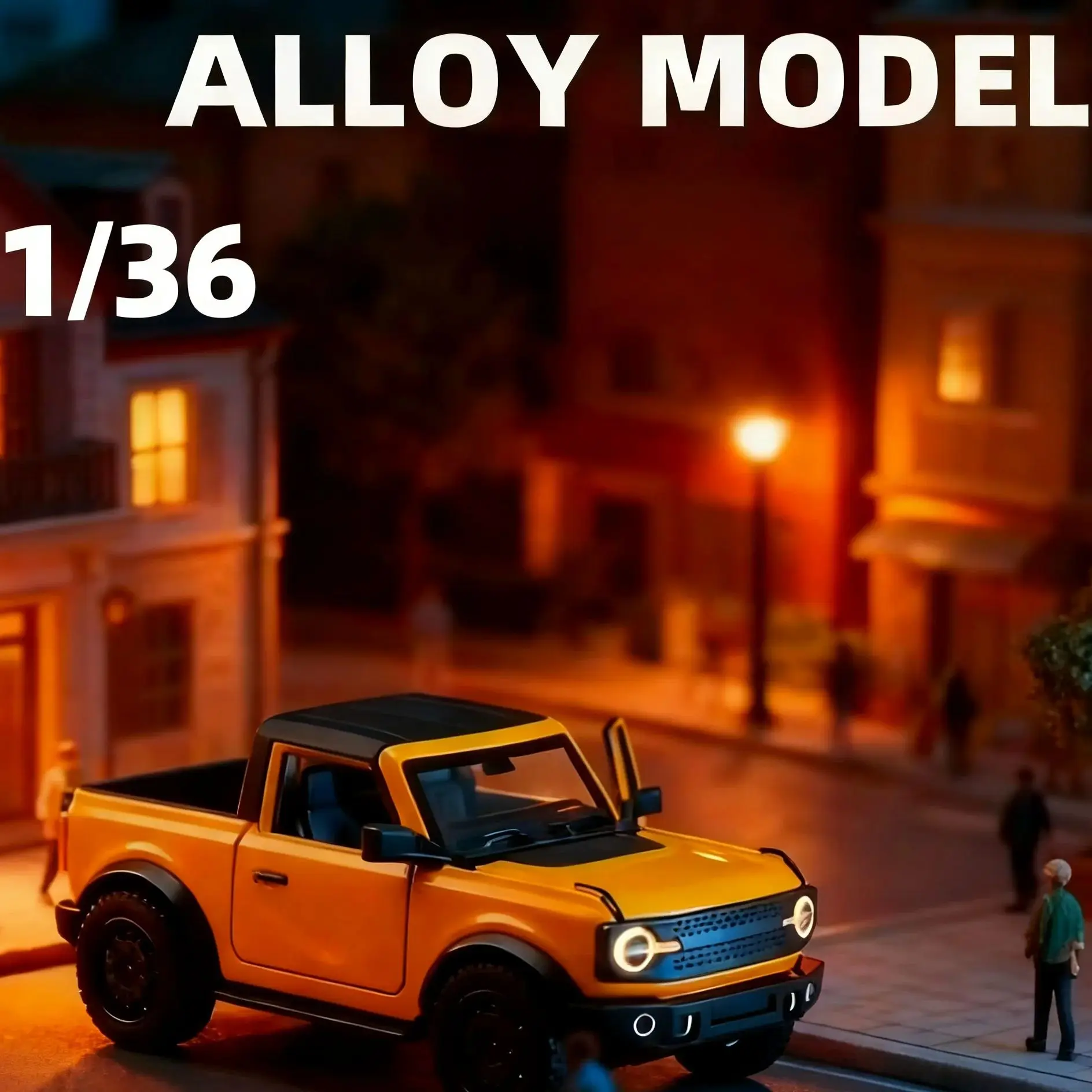 (Bagged) 1/36 Nuevo coche extraíble todoterreno convertible Hummer - Juguete para niños, metal fundido a presión, potente motor