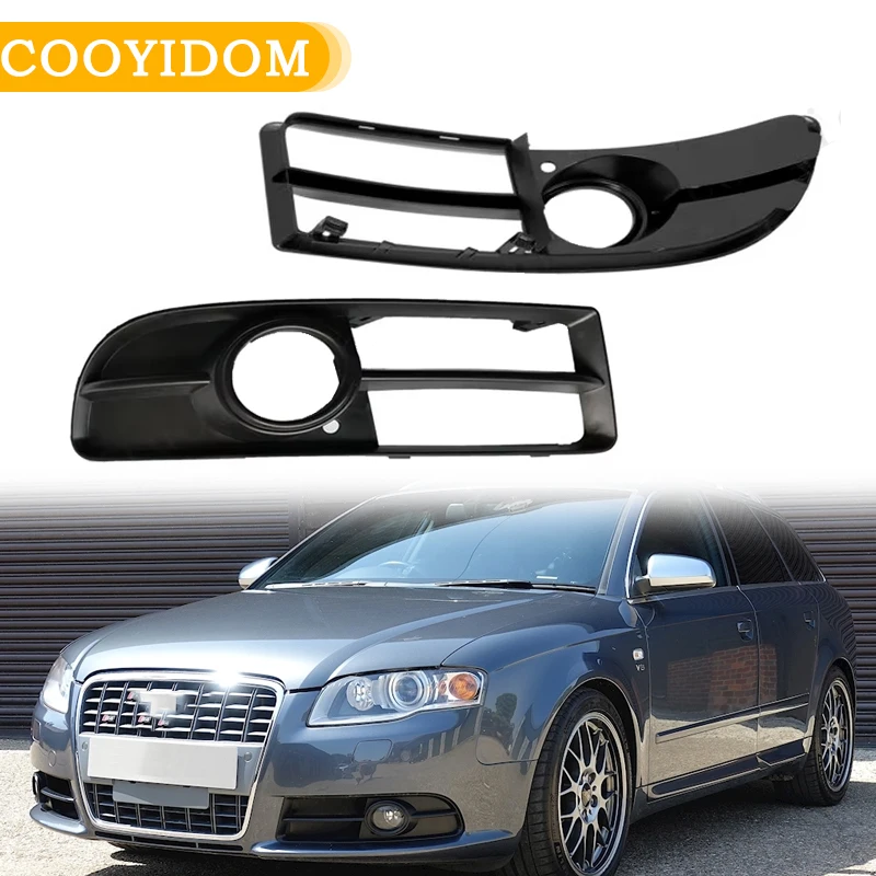 Car Fog Light Grille Chrome Front Fog Light Trim Cover Trim For Audi A4 B7 S4 B7 A4 S-Line 2005 2006-2008 8E0807681F 8E0807682F