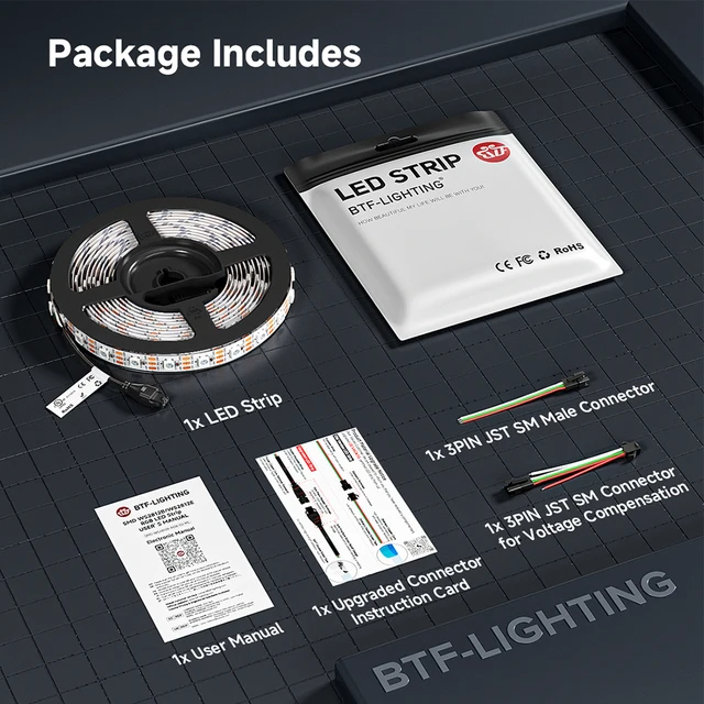 WS2812B Led Lights DC5V WS2812 RGB Led Strip Light Individually Addressable Smart Pixels Magic Light Black White PCB IP30 65 67 3