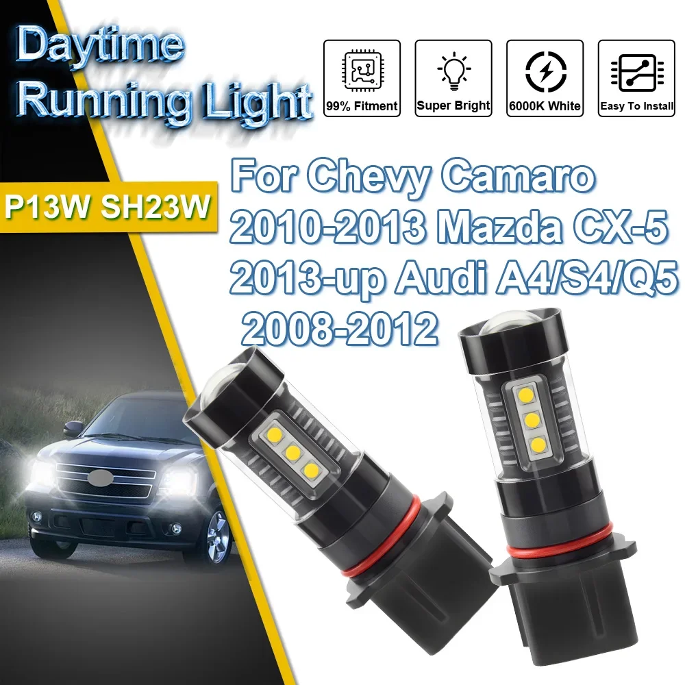 

2X Mini Flashing Led Daytime Running Light Ampoule For Chevy Camaro 2010-2013 Mazda CX-5 2013-up Audi A4/S4/Q5 2008-2012 DRL