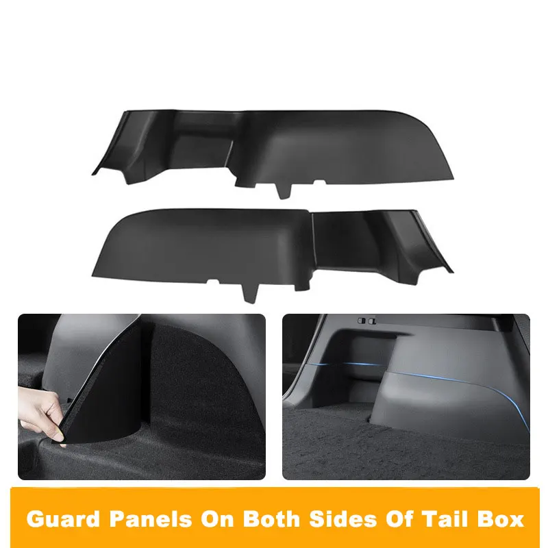 

For Tesla Model Y Trunk Side Guards TPE Cover Rear Trunk Side Protector Cover Pad Decoration Scuff Plate